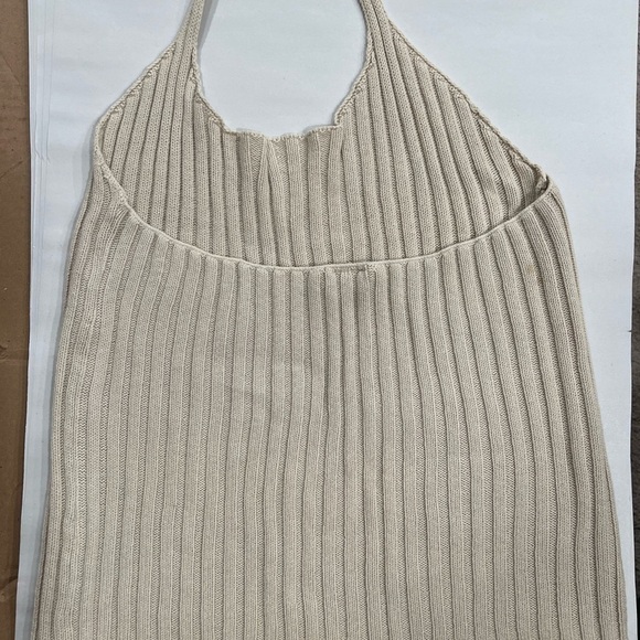 Tangents knitted casual backless ribbed knit camisole top tie around neck - Picture 9 of 12